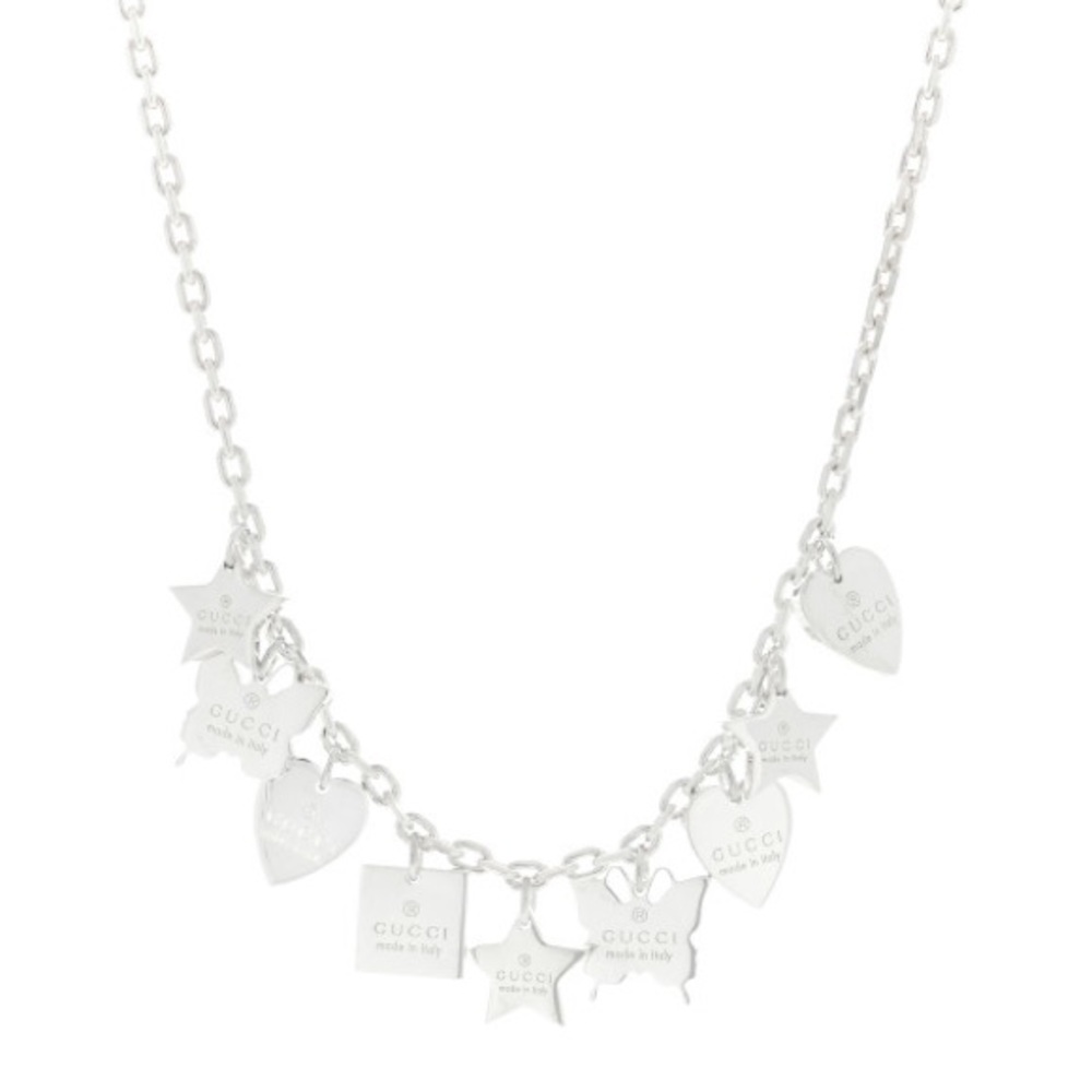 Gucci Sterling Silver Trademark Charm Necklace